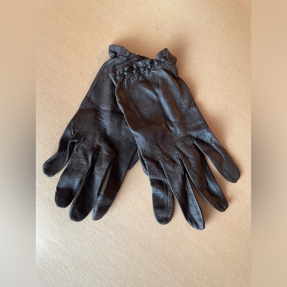 Vintage Brown Leather Gloves